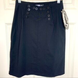 NWT Liquid X stretch pencil skirt with buttons